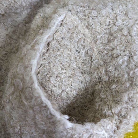 Free People Tan Beige Boucle Alpaca Blend Oversized Snap-Front Sweater - size XS - Picture 12 of 15